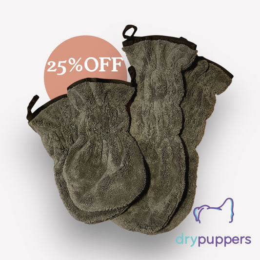 Big Paw + Little Paw Dog Drying Towel Mitt Bundle