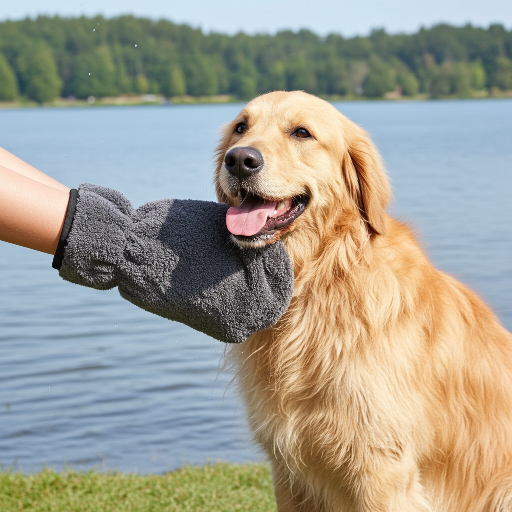 Little Paw - Ultra Absorbent Coral Fleece Dog Drying Towel Mitt, Quick drying, Washable, Quick Clean Up, 2 Pack